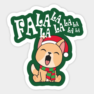 Cute Christmas Dog Singing Fa la la la Song Sticker